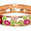 Large Island Bangle - Flower Design: Red 2 Large Island Bangle - Flower Design: Red -Fashion Store 69876 LA FL RED IslandBangles 02035.1680827797