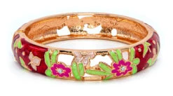 Large Island Bangle - Flower Design: Red
