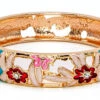 Large Island Bangle - Flower Design: Turquoise -Fashion Store 69876 LA FL TURQUOISE IslandBangles 33994.1680827628