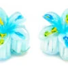 Painted Mini Plumeria Hair Clip Set: Light Blue -Fashion Store 71276 LIGHT BLUE HawaiianGlamour PaintedMiniHairClip 68192.1695851322