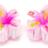 Painted Mini Plumeria Hair Clip Set: Light Pink
