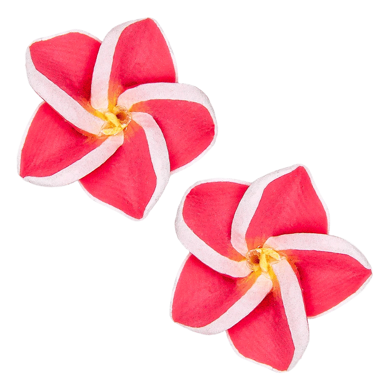 Small Plumeria Stud Earrings: Pink 3 Small Plumeria Stud Earrings: Pink