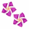 Small Plumeria Stud Earrings: Purple