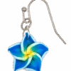 Small Plumeria Dangle Earrings: Blue -Fashion Store 74258 OluOluPP SmallDangle Blue 05861.1668565417