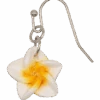 Small Plumeria Dangle Earrings: White -Fashion Store 74258 OluOluPP SmallDangle White 01713.1668565288