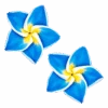 Medium Plumeria Stud Earrings: Blue -Fashion Store 74259 OluOluPP MediumStud Blue 76716.1668563801