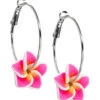Plumeria Loop Earrings: Pink -Fashion Store 76480 OluOlu PlumeriaLoopEarring Pink 49811.1702348925