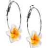 Plumeria Loop Earrings: White -Fashion Store 76480 OluOlu PlumeriaLoopEarring White 82606.1705720073