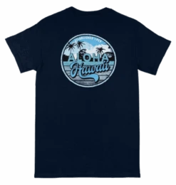 Crew Neck Tee - Hawaii Skyline: Navy