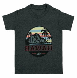 Hawaiian Performance Surfwear® Child's Tee - Tropical Sunset: Charcoal Heather