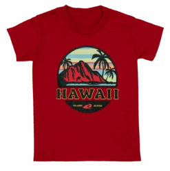 Hawaiian Performance Surfwear® Child's Tee - Tropical Sunset: Red