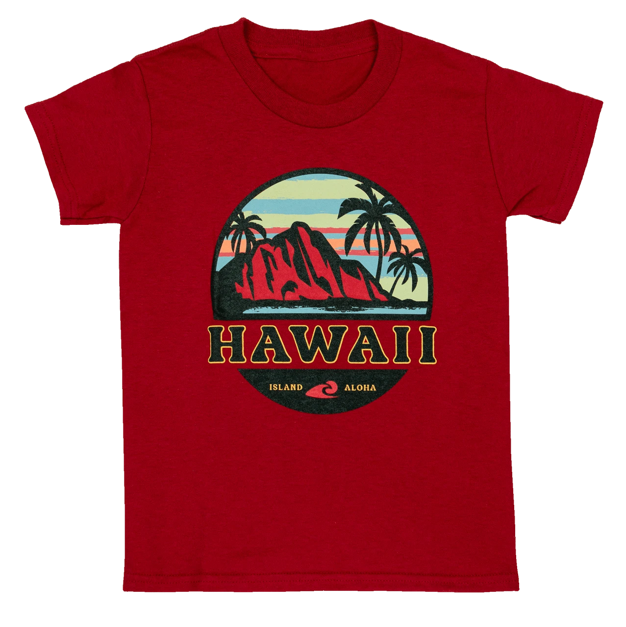 Hawaiian Performance Surfwear® Child's Tee - Tropical Sunset: Red 3 Hawaiian Performance Surfwear® Child's Tee - Tropical Sunset: Red