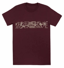 Vintage Dyed Tee - Retro Band: Maroon Heather