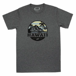 Hawaiian Athletics® Sports Tee - Tropical Sunset: Charcoal Heather