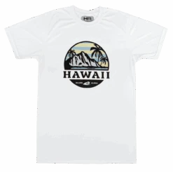 Hawaiian Athletics® Sports Tee - Tropical Sunset: White