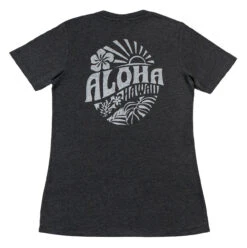 Island Girl® Surf Tee - Sunny Aloha: Charcoal Heather -Fashion Store 80836 BabyTeeIG SunnyAloha Back CharcoalHeather 32252.1704856349