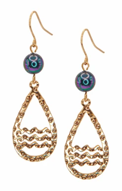 Jewel Of The Sea Dangle Earrings: Wave Teardrop