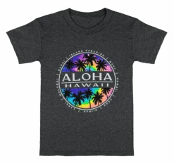 Hawaiian Performance Surfwear® Child's Tee - Tie Dye: Charcoal Heather