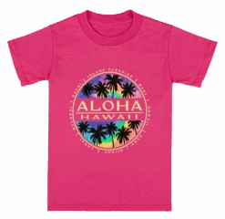 Hawaiian Performance Surfwear® Child's Tee - Tie Dye: Raspberry