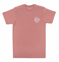 Crew Neck Tee - MAUI Sunny Aloha: Dusty Rose