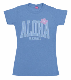 Island Girl® Surf Tee - Big Aloha: Blue Heather