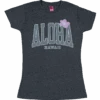 Island Girl® Surf Tee - Big Aloha: Charcoal Heather -Fashion Store 91279 BabyTeeIG RetroAloha CharcoalHeather Front 82593.1704935459