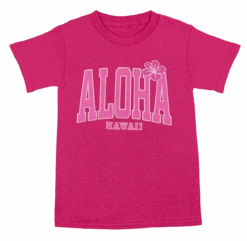 Hawaiian Performance Surfwear® Child's Tee - Big Aloha: Raspberry