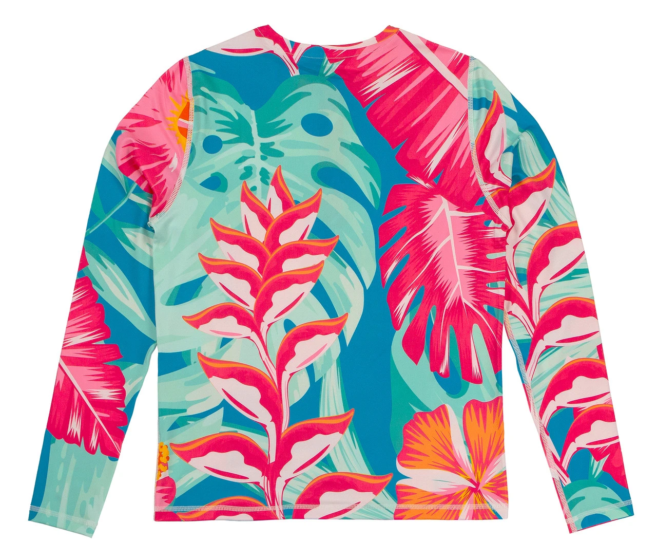 Hawaii Loa Rashguard Longsleeve - Floral: Pink Turquoise 6 Hawaii Loa Rashguard Longsleeve - Floral: Pink Turquoise - Image 4