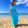 Napua Collection Ruffle Maxi Dress - Batik: Turquoise 1 Napua Collection Ruffle Maxi Dress - Batik: Turquoise -Fashion Store D6Front 69615.1707876023