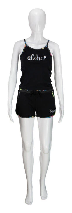 Island Design Collection Strap Tee: Black -Fashion Store IDC StrapTeeShortsCombo Black 34792.1677707696.1280.1280 10486.1707852067