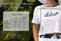Island Design Collection Crop Tee: Gray -Fashion Store IDC CropTop Size Chart 05942.1707852672