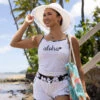 Island Design Collection Strap Tee: White -Fashion Store IDC White Tank and Shorts 64716.1700003447
