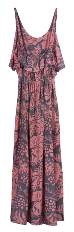 Napua Collection Ruffle Maxi Dress - Monstera Palm: Pink -Fashion Store IMG 3593 56216.1707876103
