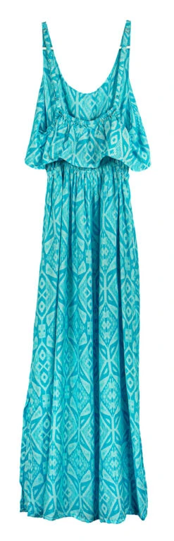 Napua Collection Ruffle Maxi Dress - Batik: Turquoise -Fashion Store IMG 3596 12313.1707876024