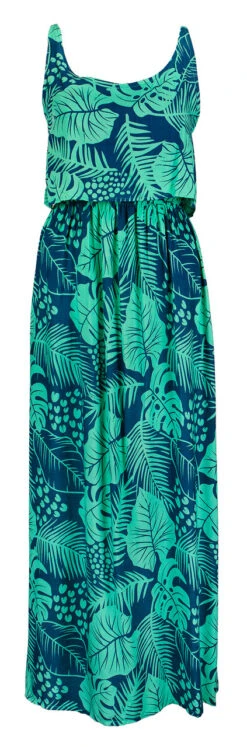 Napua Collection Ruffle Maxi Dress - Monstera Palm: Blue -Fashion Store IMG 3628 82633.1701903174