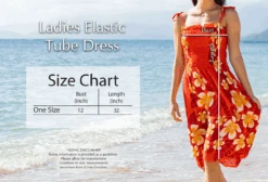 Ladies Elastic Tube Dress - Floral Mix: Black -Fashion Store Ladies Elastic Tube Dress Size Chart 16142.1707875688