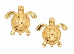 Moana Collection Gold Earring Stud: Solid Sea Turtle