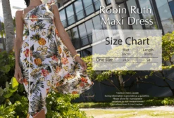 Robin Ruth® Maxi Dress: Blue Palm -Fashion Store Robin Ruth Maxi Dress Size Chart 46242.1707881240