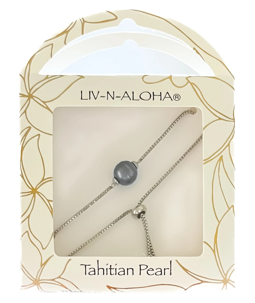 Tahitian Pearl Sterling Silver Slider Bracelet 5 Tahitian Pearl Sterling Silver Slider Bracelet - Image 3