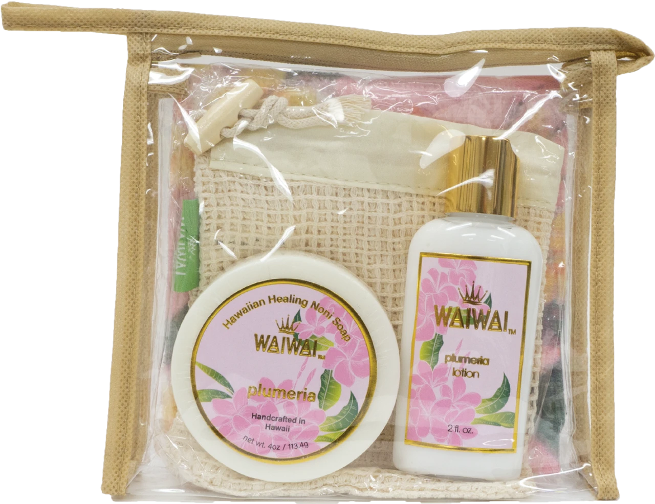 WaiWai Travel Gift Set: Plumeria 3 WaiWai Travel Gift Set: Plumeria