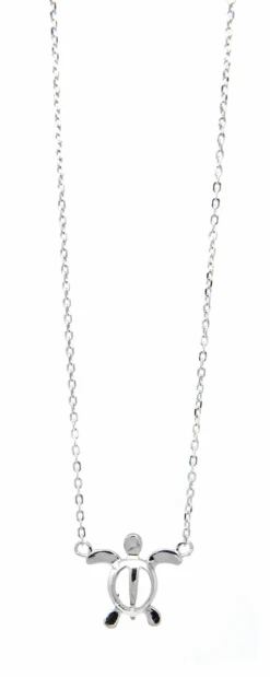 Moana Collection Sterling Silver Pendant Chain Necklace: Honu