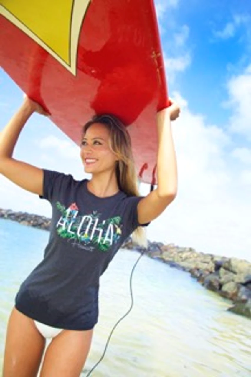 Island Girl® Surf Tee - Garden: Turquoise Heather 4 Island Girl® Surf Tee - Garden: Turquoise Heather - Image 2