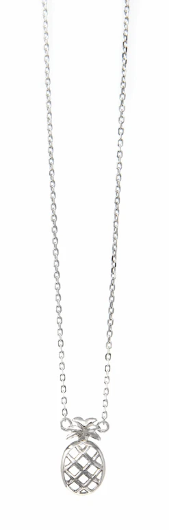 Moana Collection Sterling Silver Pendant Chain Necklace: Pineapple