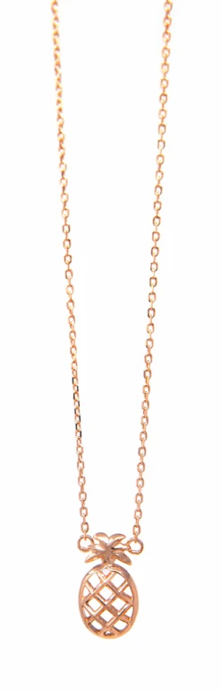 Moana Collection Rose Gold Pendant Chain Necklace: Pineapple