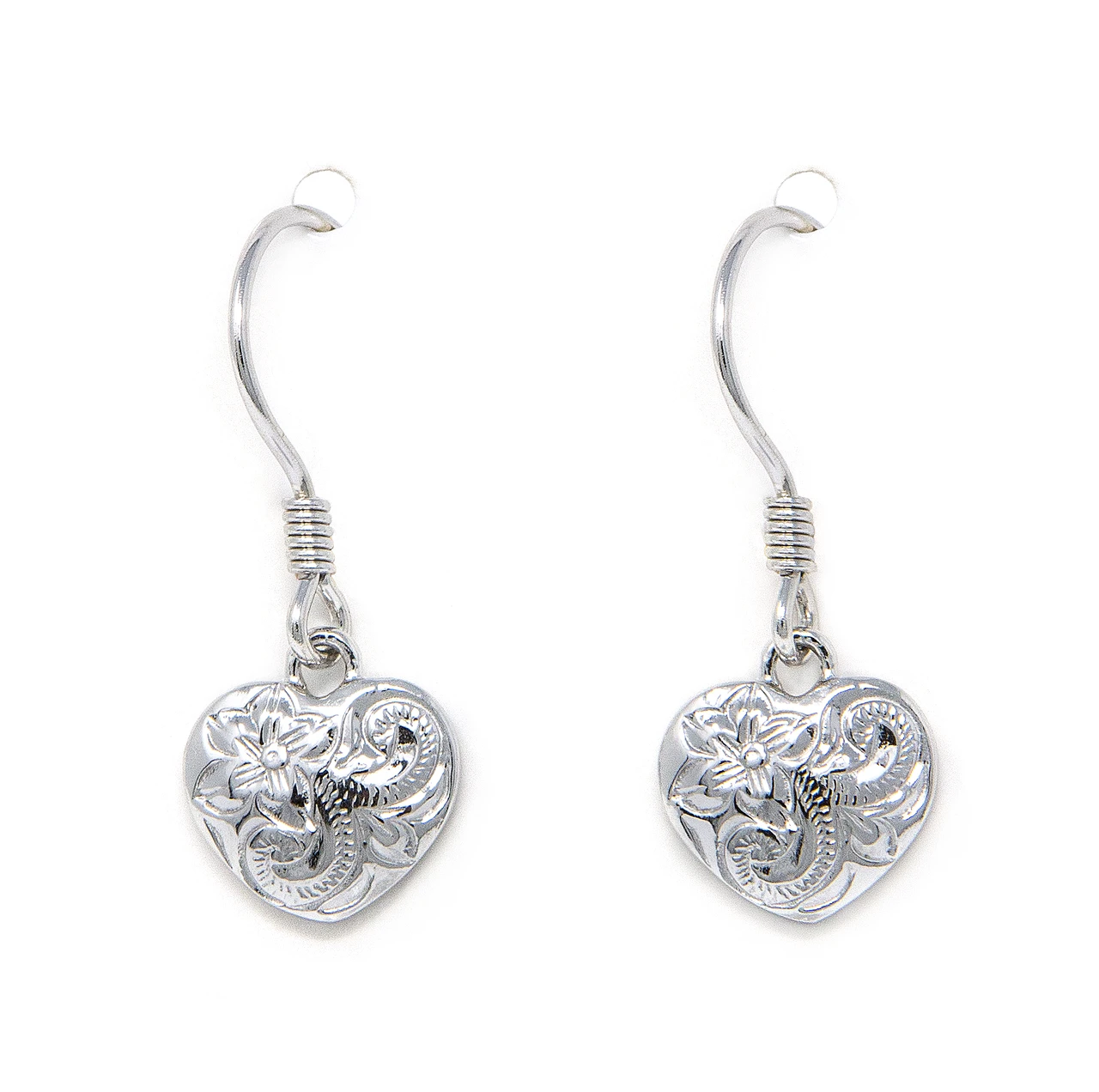 Moana Collection Sterling Silver Dangle Earring: Heart 3 Moana Collection Sterling Silver Dangle Earring: Heart