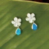 Island Opals® Plumeria Opal Drop Earrings 1 Island Opals® Plumeria Opal Drop Earrings -Fashion Store opal plumeria earring 2 41535.1592432674