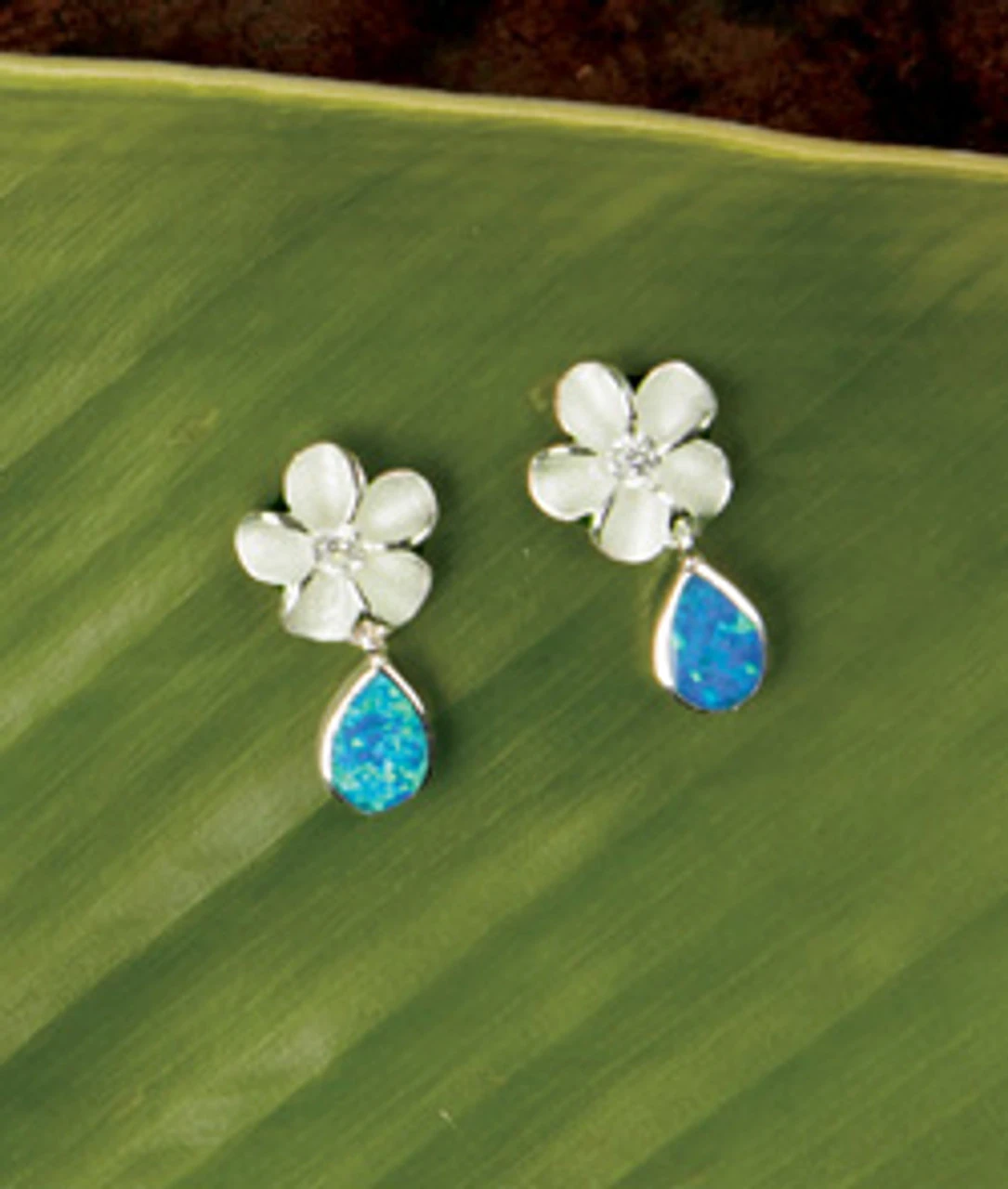 Island Opals® Plumeria Opal Drop Earrings 3 Island Opals® Plumeria Opal Drop Earrings