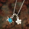 Island Opals® Double Charm Necklace -Fashion Store opal sterling turtle plumeria 2 49901.1653418184
